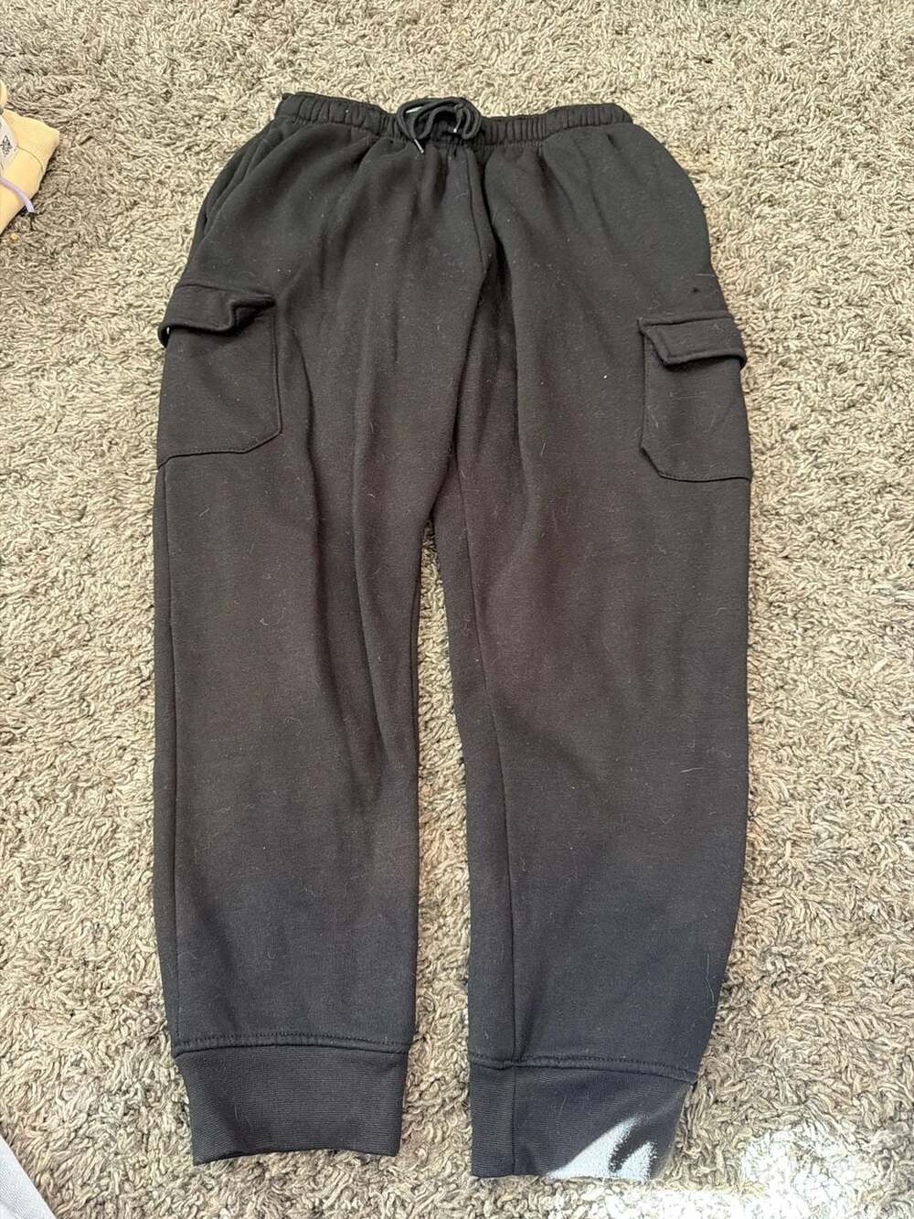 Brooklyn Cloth Black Fleece Cargo Jogger Sweatpants Size Large